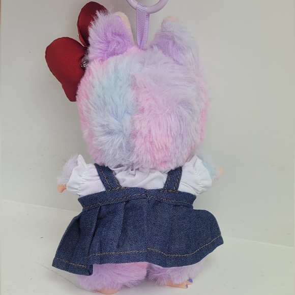 Labubu Hello Kitty Rhinestoned Denim Skirt,top & bow Outfit. Doll Not Included - Picture 8 of 9